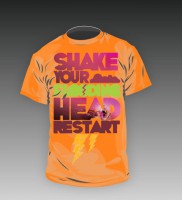 Camiseta Oficial Restart "Shake Your Flooding Head" tour 2010 - Laranja - FEM.